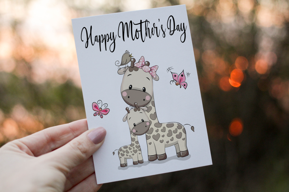 Giraffe and Baby Happy Mother's Day Card, Wonderful Mum - Click Image to Close